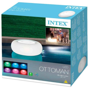 Puf gonflabil cu lumină LED 86х33 cm Intex (68697) 