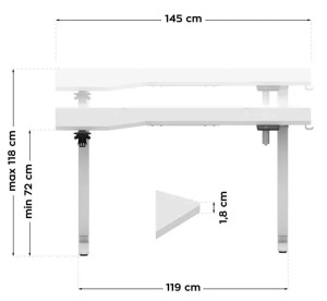 Masă gaming Leader 9.1 White