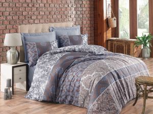 Set de lenjerie pentru pat CottonBox Alberta Kahve 200 x 220 cm 