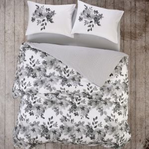 Set de lenjerie pentru pat Cotton Box Volante Gri 200 x 220 cm 
