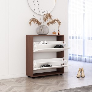 Dulap pentru pantofi Mobildor Leo 2 uși 86x80x27 cm Wenge/White