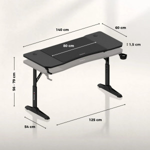 Masă gaming Hero 3.6 + mousepad Black