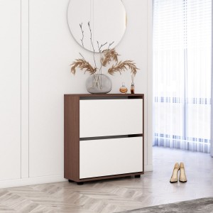 Dulap pentru pantofi Mobildor Leo 2 uși 86x80x27 cm Wenge/White