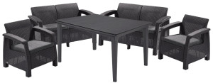 Set de mobilier pentru grădină Keter Corfu Fiesta Graphite/Grey
