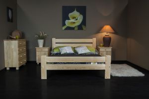 Pat din lemn MM Neli 120 x 200 cm Nuc