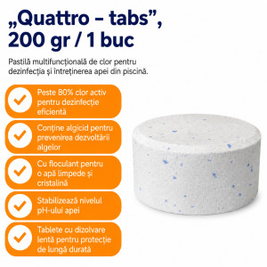 Pastilă multifuncțională de clor Quattro – tabs 