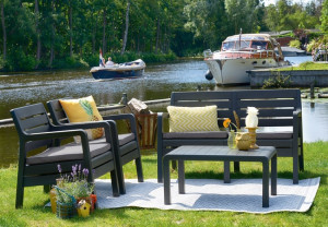 Set de mobilier pentru grădină Keter Delano Graphite/Grey