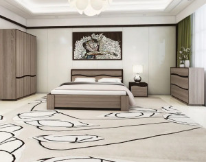 Set dormitor Yasen Jeneva (Stejar sonoma trufle/Wenge) 160 x 200 cm 