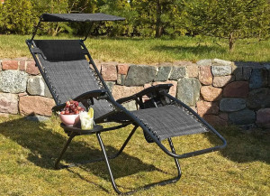 Шезлонг Saska Garden 1020204 Black/Grey
