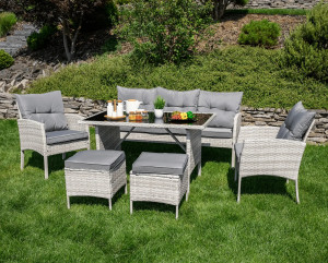 Set de mobilier pentru grădină Tempo Kondela Lalen TK-0000371811 Light Gray/Gray