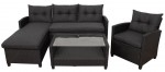 Set de mobilier pentru grădină Villager Cebu Black