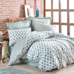 Set de lenjerie pentru pat CottonBox Cotton Box Enza Petrol 200 x 220 cm 