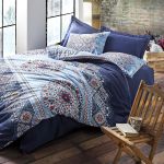 Set de lenjerie pentru pat Cotton Box Harmony Lacivert 200 x 220 cm 