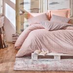 Set de lenjerie pentru pat CottonBox Must Somon 200 x 220 cm 