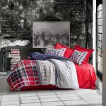 Set de lenjerie pentru pat CottonBox Marko Kirmizi 200 x 220 cm 