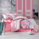 Set de lenjerie pentru pat Cotton Box  Fiona Pembe 200 x 220 cm 