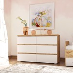 Comoda Yasen Duo 1200 6S White/Stejar Artisan