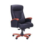 Fotoliu directorial AMF Galant Black (piele naturala)