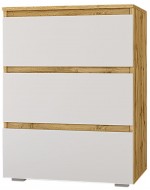 Comoda Yasen Duo 600 3S White/Stejar Artisan